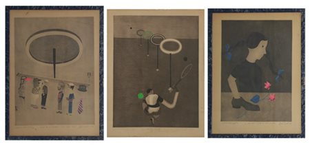 Zivko Djak Lotto composto da tre acqueforti e acquetinte a colori - prove d'arti