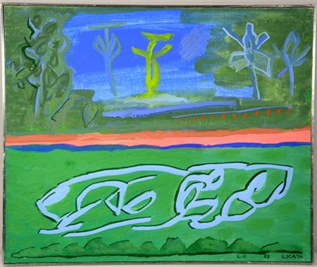 Riccardo Licata "Senza titolo" 1988
tempera su tela
cm 46x55
firmato e datato in