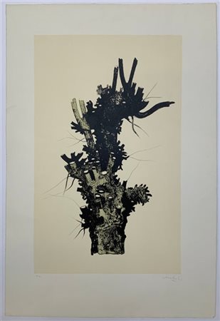 Carlo Mattioli "Senza titolo" 
litografia a colori - prova d'artista
cm 66x44,5