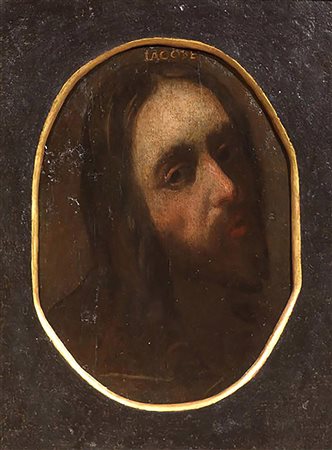 Pittore Caravaggesco napoletano, XVII sec. Volto di uomo con barba