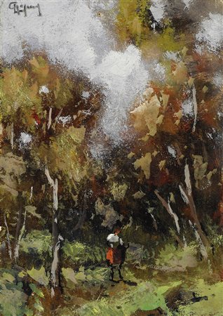 Lorenzo Gignous (1862-1958) Figura nel bosco