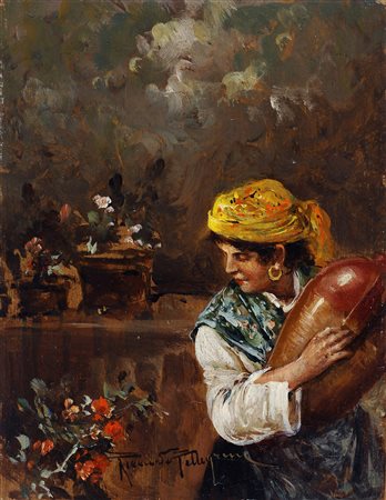 Riccardo Pellegrini (1863-1934) Donna con giara (La spagnola)