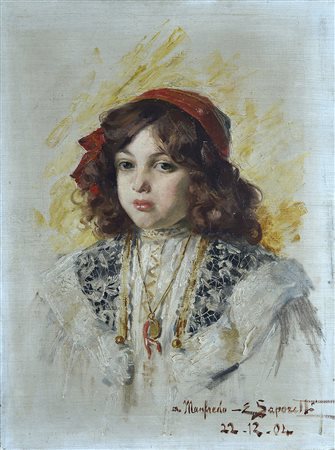Edgardo Saporetti (1865-1909) Ritratto di bambino 1904