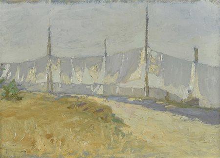 Pietro Fragiacomo (1856-1922) Panni stesi