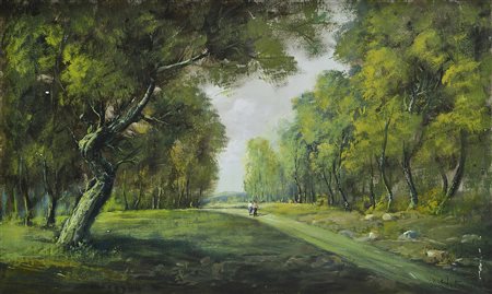 Anonimo, XX sec. Paesaggio con figure