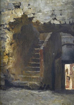 Anonimo, XIX sec. Strada di paese 1899