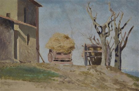 Eugenio Cecconi (1842-1903) Il carretto del fieno