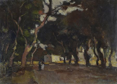 Ludovico Tommasi (1866-1941) Casolare nel bosco