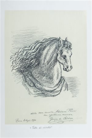 Giorgio De Chirico (Volos 1888-Roma 1978), Testa di cavallo, 1972