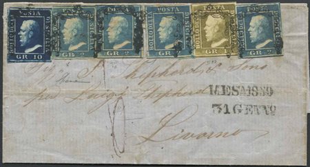 1859, Sicilia. Lettera da Messina per Livorno del 31 gennaio 1859., 