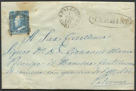 Sicilia. Lettera da Termini per Palermo, giunta il 1° febbraio 1860., 