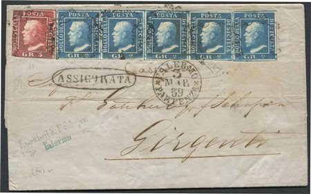 1859, Sicilia, assicurata da Palermo per Girgenti del 3 marzo 1859., 