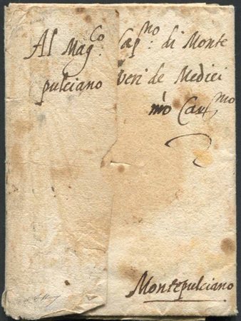 Ducato di Firenze. Lettera da Firenze per Montepulciano del 29 Giugno 1559., 