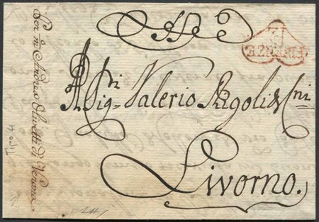 Toscana. Lettera da Aquisgrana per Livorno, via Firenze del 13 Marzo 1778., 