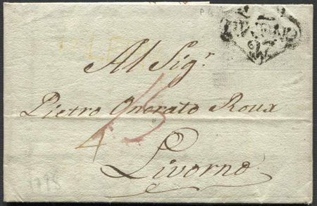 1798, Toscana, lettera da Palermo per Livorno del 7 giugno 1789,, 