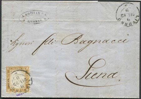 1862, REGNO D’ITALIA, 10 centesimi dentellato (S.1), 