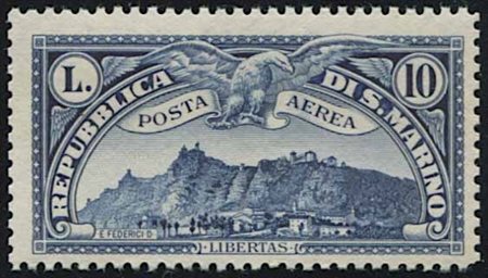 1931, SAN MARINO, posta aerea "vedute",, 