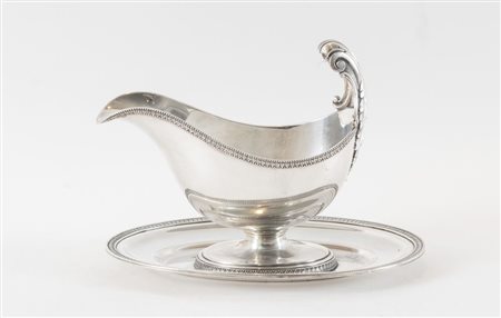 RICCI & C. S.p.A., Alessandria, XX secolo. Salsiera in argento 800. Sotto la...