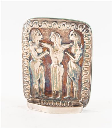 Argentiere CIGHETTI LUCIANO, Milano. Specchietto con cornice in argento 800....