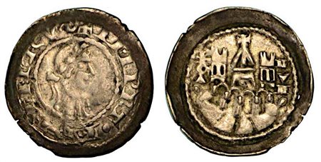 BERGAMO. Comune, a nome di Federico II (1194-1250)., Denaro scodellato, anni 1256-1260.