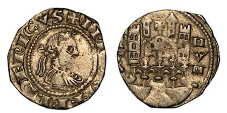 BERGAMO. Comune, a nome di Federico II (1194-1250)., Denaro planeto, anni 1265-1270.