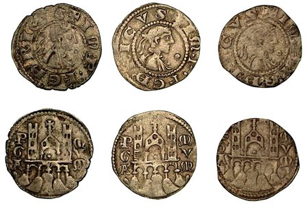 BERGAMO. Comune, a nome di Federico II (1194-1250)., Lotto di tre esemplari. Denaro planeto, anni 1282-1290.