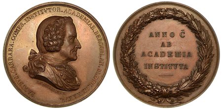 BERGAMO. Giacomo Carrara, 1714-1796., Medaglia in bronzo 1896. Centenario della fondazione dell'Accademia.