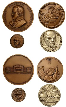 BERGAMO. Lotto di quattro medaglie (tre in bronzo e una in argento) del Circolo Numismatico di Bergamo., 