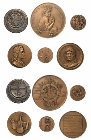 BERGAMO. Lotto di sei medaglie in bronzo del Circolo Numismatico di Bergamo., 