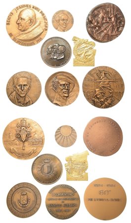BERGAMO. Lotto di otto medaglie in bronzo., 