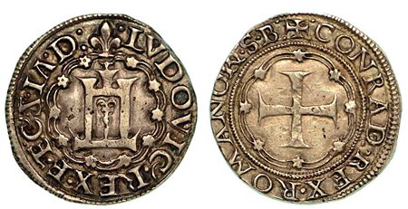 GENOVA. Ludovico XII Re di Francia, 1499-1507., Testone.