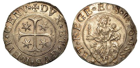 GENOVA. Dogi biennali, 1528-1797., Mezzo scudo largo 1670.
