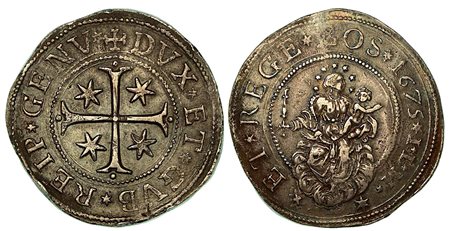 GENOVA. Dogi biennali, 1528-1797., Scudo 1675.