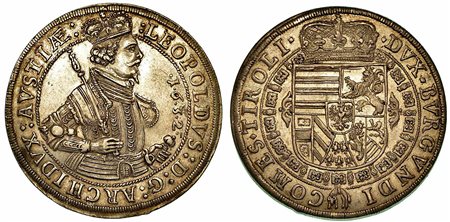 AUSTRIA. Leopold V, 1619-1632., Thaler 1632, zecca di Hall.