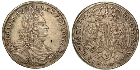GERMANIA - SASSONIA. Friedrich August I, 1694-1733., 2/3 Thaler 1700.