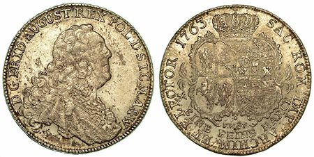 GERMANIA - SASSONIA.  Friedrich August II, 1763-1806., Thaler 1763.