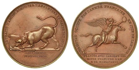 ROTTURA DEL TRATTATO D'AMIENS - OCCUPAZIONE DI HANNOVER., Medaglia in bronzo 1803.