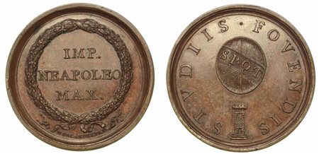 PREMIO PER PROMOZIONE DEGLI STUDI CITTÀ DI CASTELLO., Medaglia in bronzo 1810, Roma.