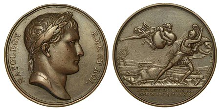 RITIRATA DELL'ESERCITO FRANCESE DALLA CAMPAGNA DI RUSSIA., Medaglia in bronzo 1812.