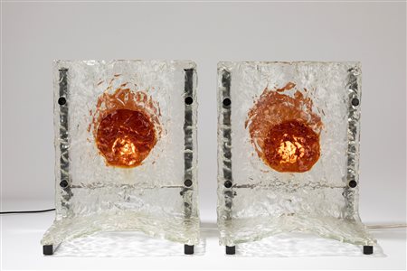 Mazzega, Murano - Coppia di lampade da tavolo