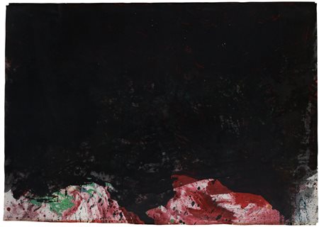 HERMANN NITSCH Vienna 1938 Senza titolo, 2007 olio e tecnica mista su carta...