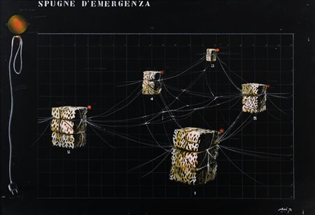 FABRIZIO PLESSI Reggio Emilia 03/04/1940 Spugne di emergenza, 1972 acrilico...