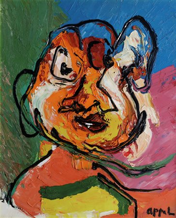 KAREL APPEL Amsterdam 25/04/1921 - Zurigo 03/05/2006 Personaggio, (1977) olio...