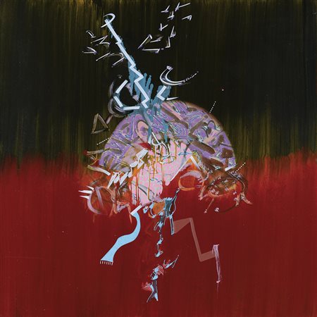 SERGIO DANGELO Milano 1932 E' in grotta, 1998 smalto e tempera su tela cm....