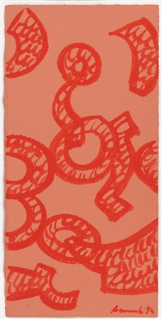 CARLA ACCARDI Trapani 09/10/1924 Aranciorosso, 1994 tempera su cartoncino...