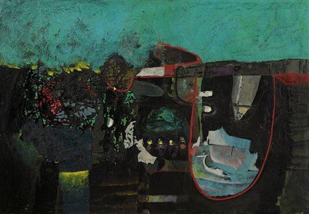 GIANNI DOVA Roma 08/01/1925 - Pisa 1991 Composizione, 1954 olio su tela cm....