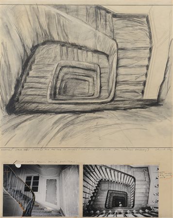 CHRISTO Gabrovo (Bulgaria) 13/06/1935 Wrapped Stair Case, 1972 collage,...