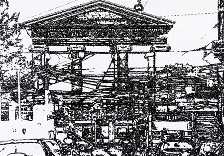 LEONIDA DE FILIPPI Milano 17/04/1969 Paesaggio urbano smalto su tela cm....