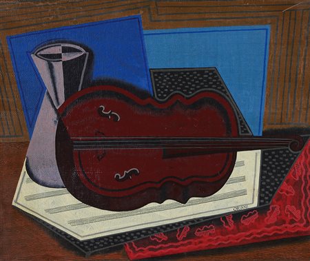 PIPPO ORIANI Torino 25/06/1909 - Roma 01/12/1972 Violino e anfora, 1955-60...