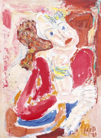 GUIDO PAJETTA Monza (Mi) 08/02/1898 - Milano 15/02/1987 Figura in rosso, 1967...